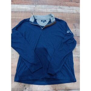 Johnny-O 1/4 Zip Blue Gray‎ Cotton Pullover Sweater sz Large 2422